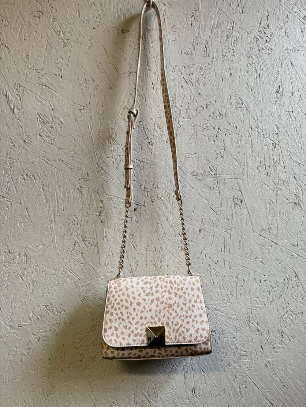 INC Sibbell faux-leather women's mini crossbody bag -Bone microspots /Beige~ - Picture 6 of 10